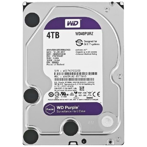 HDD 4 TB 3.5 WD INTELLIPOWER SATA 64MB PURPLE WD40